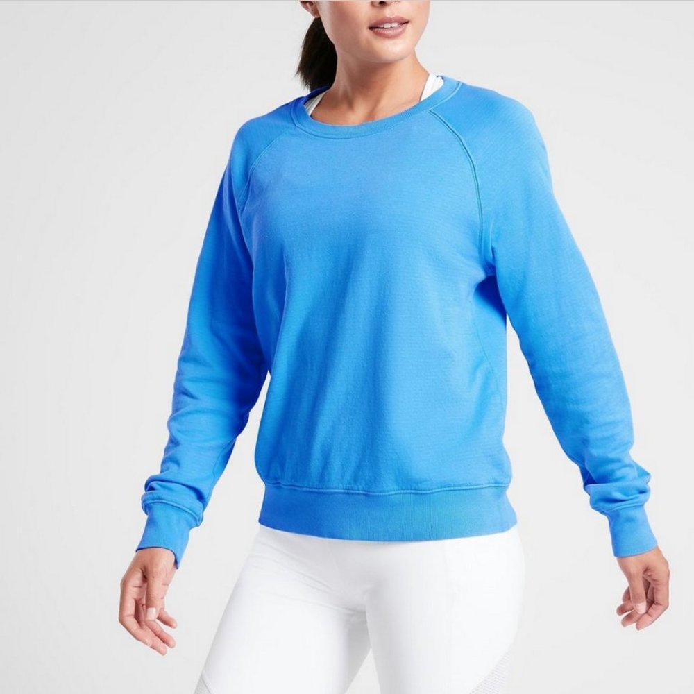 ATHLETA SEASCAPE BLUE SUNDOWN SWEATSHIRT TOP